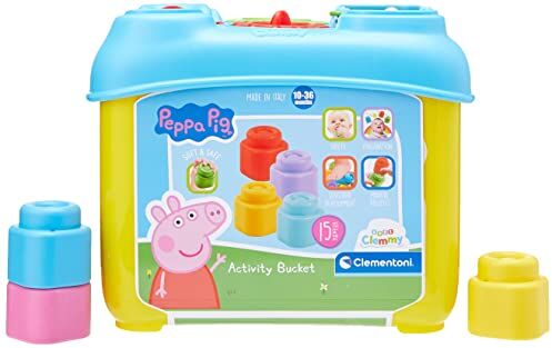 Clementoni - Cubo de actividades Does Not Apply Wutz Soft Clemmy-Pattumiera, Bambini dai 10 Mesi in su, Giocattolo Peppa Pig, Multicolore, One Size,