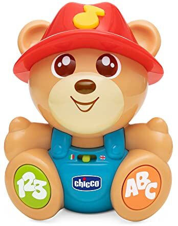 Chicco Teddy l’Amico Orsetto, Orso Giocattolo Parlante, Interattivo, Gioco Educativo ed Evolutivo Bilingue Italiano/Inglese per Imparare Lingue e Numeri, Curiosità sugli Animali, Giochi 6 Mesi-3 Anni