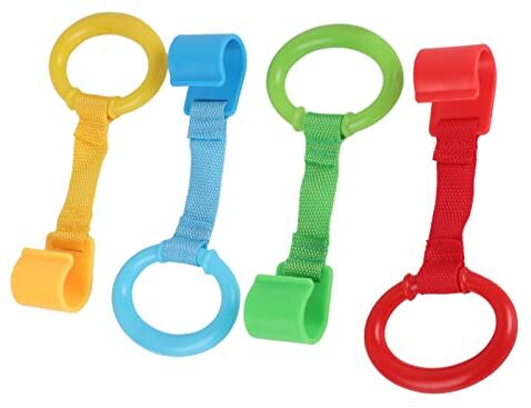 Fafeicy 4PCS Anelli per Culle e Box Equilibrio, Anelli di Addestramento Resistenti Al Calore Porta bebè Portatile Tira Anello Culla Anelli Appesi per Neonato Bambino Bambino