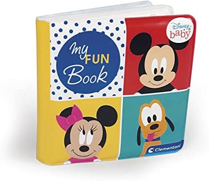 Clementoni Divertido Disney Baby My Fun Book-Libro Neonati, Gioco Bambini 6 Mesi, libricino Impermeabile Ideale per Bagnetto, 100% Lavabile in Lavatrice, Multicolore, Medio,