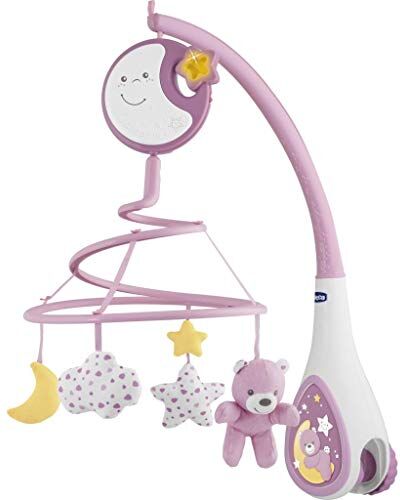 Chicco Next2Dreams Giostrina Neonato 3in1 con Carillon Elettronico per Culla e Lettino, Compatibile con Culla  Next2Me, con Effetti Sonori, Proiettore di Luce Soffusa, Musica 0+ Mesi, Rosa