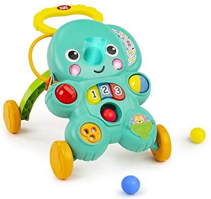 Bright Starts , Girello Ball Play 2 in 1 Elefante con luci e musica, unisex, dai 6 mesi in su