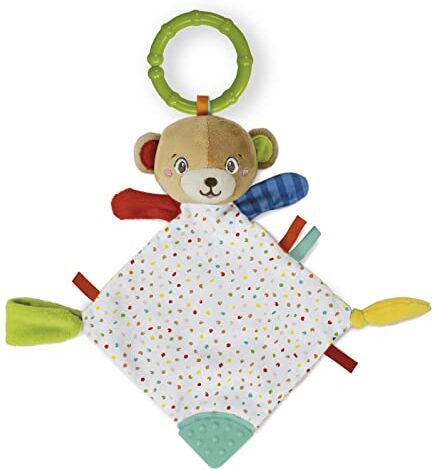 Clementoni - Lovely Bear Comforter-Doudou, Copertina Sicurezza, Orsetto Peluche Neonato, Giocattolo Bambini 0-36 Mesi-100% Lavabile, Multicolore,