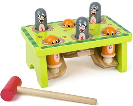 Small Foot Gioco martelletto Talpa, robusto gioco da martellare, dai 18 mesi,