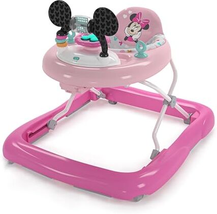 Bright Starts , Disney Baby, Minnie Mouse, Tiny Trek, Forever Besties, 2 in 1 con stazione di gioco rimovibile, luci e canzoni, regolabile in altezza, 6 mesi +