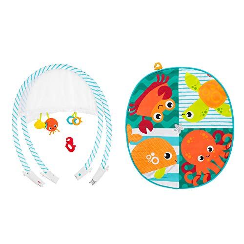 Fisher Price Piega & Vai Palestrina Portatile, Tappetino Attività Tema Oceano, Giocattolo per Neonati 0+ Mesi,