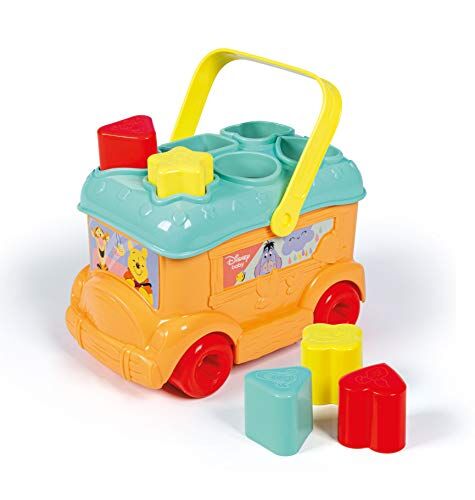 Clementoni - Winnie The Pooh Bus Inserimento Forme Gioco per Bambini dai 6 ai 26 mesi, Multicolore,