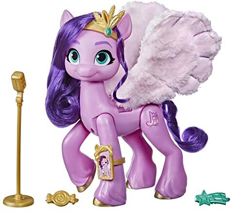 Hasbro Princess Petals, Star del Musical, Ispirato al Film My Little Pony: Una Nuova Generazione, Pony Rosa da 15 cm Che riproduce Musica, per Bambine e Bambini dai 5 Anni in su, Multicolore