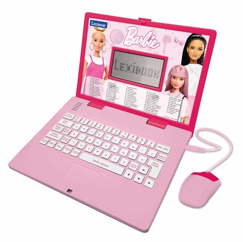 Lexibook Barbie, Laptop educativo e bilingue in Inglese/Italiano, Giocattolo per Bambini con 124 attività per Imparare, Giochi e Musica, Rosa, Colore,