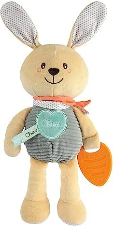 Chicco My Sweet Doudou Congilietto Coccolone, Morbido Coniglietto Realizzato con Diversi Tessuti, con Carotina in Plastica Morbida per Dentizione, Giochi Bambino, 0 Mesi+