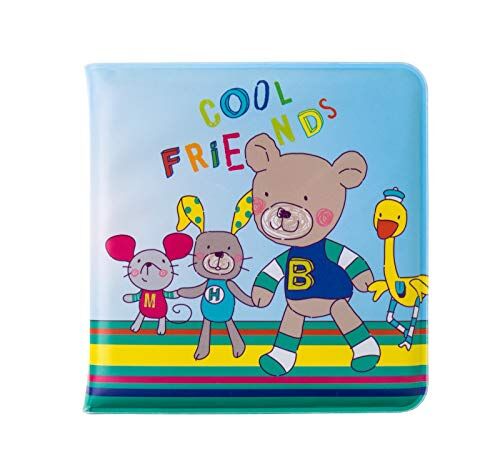 Rotho Babydesign Libro da bagnetto impermeabile "Cool Friends", Con suoni e musiche, Da 6 mesi, Blu/Colorato/