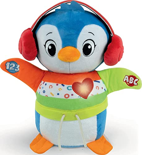 Clementoni Baby  Danza con me Pinguino, giocattolo interattivo per bambini con musica e effetti luminosi, giocattolo educativo per bambini dai 12 mesi in su, Tedesco