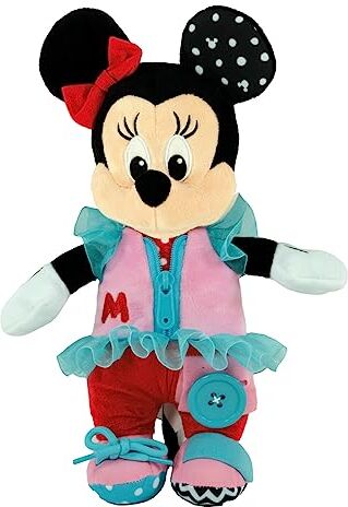 Clementoni Disney Baby Dress Me up-attività Metodo Montessori, Peluche Minnie Bambine 18 Mesi, Educativo Prima Infanzia, 100% Lavabile in Lavatrice, Colore Multilingua,