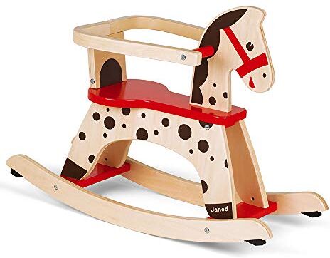 Janod Caramel Wooden Rocking Horse Toddler Toy Learning Balance For children from the Age of 1, , Brown and Red