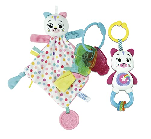 Clementoni - Baby Gift Set-Kitty-Sonaglino, Chiavi e Copertina Dou, Regalo per Nascita, Gioco Neonato 0 Mesi-Made in Italy, Colore Multilingua, Small,