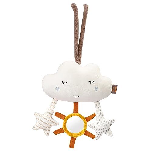 Fehn 052343 Mini Mobile Cloud NATUR – Giocattolo motorio con cotone biologico (kbA) – da appendere a casa e in viaggio – per neonati e bambini a partire da 0 mesi