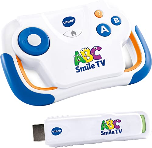 VTech ABC Smile TV Console di apprendimento wireless con chiavetta HDMI per TV con 15 livelli di gioco per ore di apprendimento Per bambini dai 3 ai 7 anni