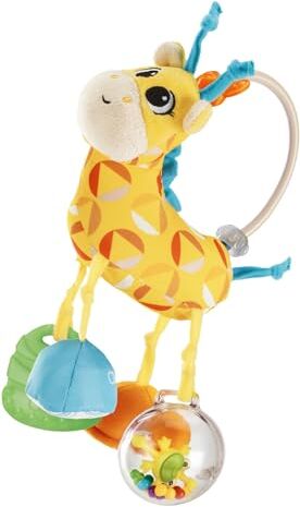 Chicco Gioco Trillino Mrs Giraffa, Simpatico Sonaglio a Forma Di Giraffa Con Diversi Tessuti Morbidi, Facile da Afferrare, Ricco di Attività Manuali, Giochi Bambini, 3-24 Mesi, Giallo