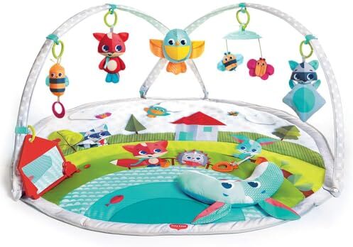 Tiny Love Dynamic Gymini Palestrina bambini evolutiva con Archi Regolabili, Palestrina musicale con gioco con musiche e luci, Tappeto Gioco pieghevole grande 100 x 90 cm, Collezione Meadow Days