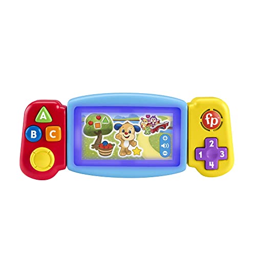 Fisher Price Console Gira e Impara, Videogioco Finto per Bambini ai Primi Passi, con luci, 9-36 Mesi, Edizione: Olandese; Inglese, UK; Francese; Tedesco; Italiano,