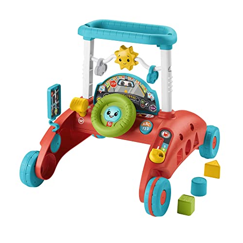 Fisher Price Primi Passi al Volante, giocattolo ispirato a una macchina che incoraggia i bambini a camminare, Giocattolo per Bambini 6-36 Mesi, Edizione: UK-Inglese,