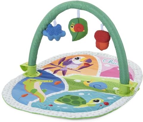 Chicco Palestrina attività 3 in  Compatibile Next2Me, Palestrina Neonato Multifunzione con Morbido Tappeto Bambini, Arco Giochi con 3 Pendenti e Pannello Lettino, 0+ Mesi