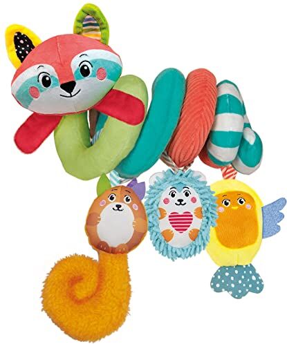 Clementoni - Soft Happy Animals-Spirale, Giocattolo Morbido da Appendere, Gioco Passeggino Neonato, Bambini 0-36 mesi-100% Lavabile, Multicolore, Medium,