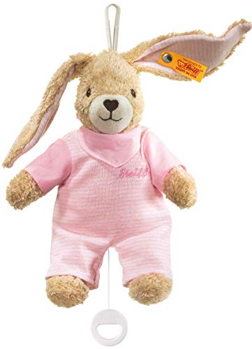 Steiff Hoppel Il Coniglio Musicale Peluche, 20 cm, Rose