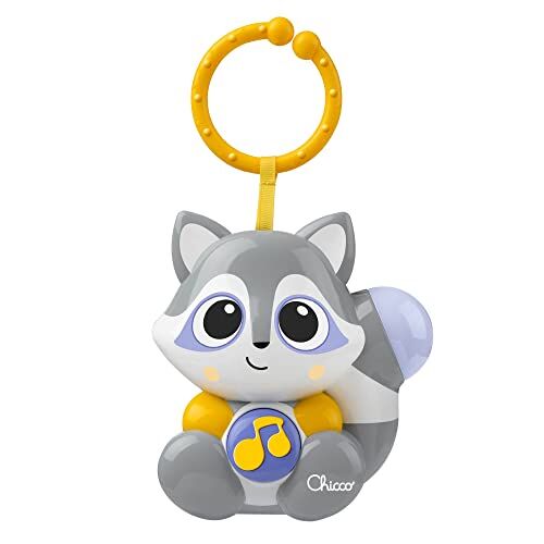 Chicco Procione Luci e Suoni, Gioco 3in1 Modalità Passeggio e Luce Notte Per Comodino, Musica Rilassante e Luce in Dissolvenza, Con Anello Universale Per Aggancio, Grigio, 0 Mesi +