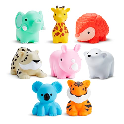 Munchkin Wild Animal Baby Bath Toy Schizza, confezione da 8, multicolore,