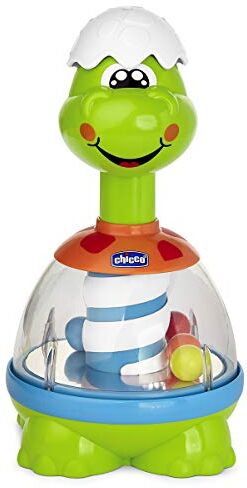 Chicco Dino Trottolino, Trottola con Sfere Colorate, Pomello e Specchio Centrale per Giochi di Luce, Regalo Neonati e Bambini 6 Mesi 3 Anni