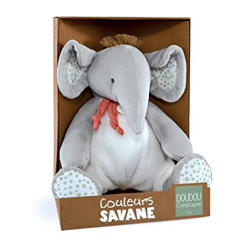 Doudou et Compagnie Colori Savana Pantino elefante Grigio 30 cm Regalo nascita