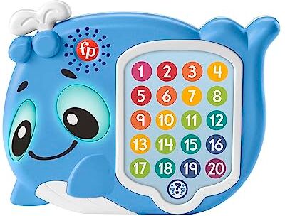 Fisher Price Parlamici Serena Balena Indovina con Me, versione italiana, giocattolo interattivo musicale con luci e movimenti per l'apprendimento, giocattolo per bambini, 18+ mesi,