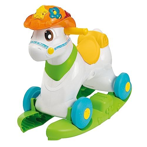 Chicco Baby Rodeo, Cavalcabile, Cavallo a Dondolo Bambini, Centro Attività Bilingue, 3 Pulsanti Interattivi, Dondolo Rimovibile, Made in Italy in Plastica Riciclata, Giocattoli Bambini 1 3 Anni