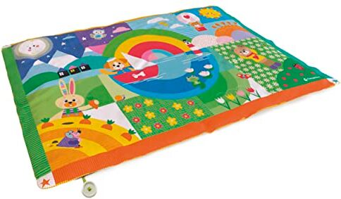 Clementoni - Baby Friends Soft Playmat Neonato per Favorire Gattonamento, Tappeto Gioco Bambini 0 Mesi Pieghevole, Multicolore, Large,