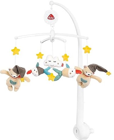 Fehn Music Mobile Bruno Giocattolo musicale di aiuto al sonno con simpatici animali Carillon mobile con la melodia "Sai quante stelline" musicale mobile per bambini da 0 a 5 mesi