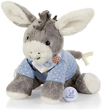 Sterntaler , Peluche Emmi L'Asinello, Carillon Intercambiabile, Dimensione: M, Celeste/Grigio, Colore,