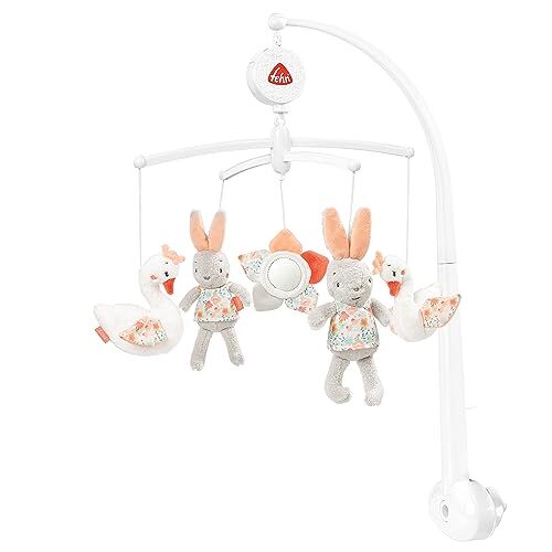 Fehn Music Mobile Swan Lake Giocattolo musicale di aiuto al sonno del bambino con simpatici animali mobile music box melodia "Lago dei cigni" Music mobile per culla per bambini da 0-5 mesi