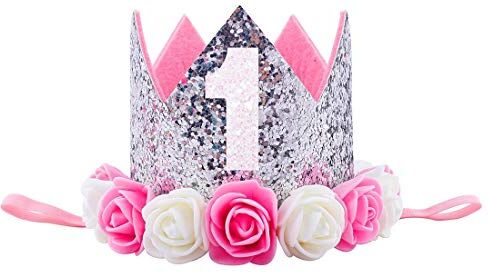 Iwinna Baby Rose Crown Birthday Party Headbands Girls Princess Flower Hairbands (G)