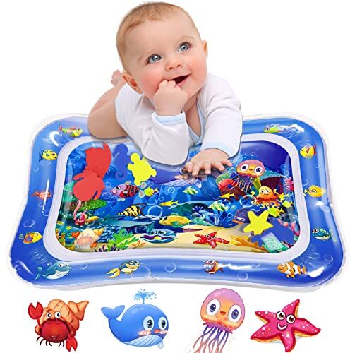 Infinno Tappetino Gonfiabile per Pancia Tappetino per Giochi d'Acqua per Bambini per Neonati e Bambini Piccoli Giocattoli per Bambini da 3 a 24 Mesi, Rafforza i Muscoli del Tuo Bambino, Portatile