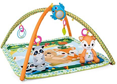 Chicco Tappeto con Archi Foresta Magica, Palestrina Neonato Multifunzione con Tappeto Gioco Bambini, 5 Pendenti Staccabili, Volpe Peluche, Musica Rilassante e Luci Soffuse Giochi Neonato 0+ Mesi