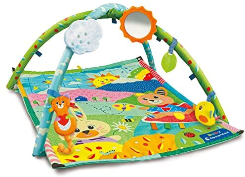 Clementoni - My First Discoveries Activity Gym-Palestrina Neonato Multifunzione, con attività Multisensoriali, Tappeto Gioco Bambini 0 Mesi, Multicolore,