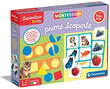 Clementoni - Sapientino Baby Prime Scoperte-Gioco Educativo 1 Anno (Versione in Italiano), Giochi Montessori, Made in Italy, Multicolore, Small,