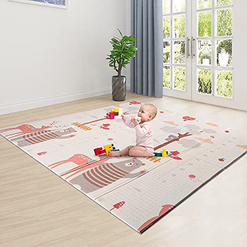 Aurorast Tappeto Bambini in XPE Foam-Super Morbido，Tappeto Gioco Bambini Reversibile-Grande Superficie 195×175CM,Tappeto Neonato Gattonamento per il Bambino,Antiscivolo, Impermeabile-Sicuro da Usare