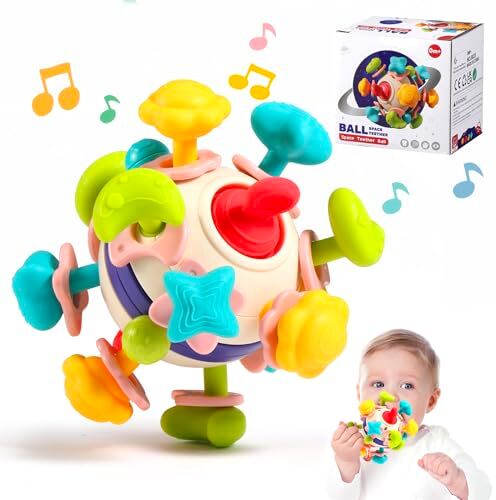 Oderra Montessori Giocattoli Bambino 0-6 Mesi Anno/Compleanno/Regali Natale, Multicolore, Giochi Sensoriali per Neonati