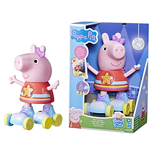 Peppa Pig Divertimento Peppa, Bambola Che Guida Pattini a rotelle (28 cm), con luci, Lingua e Musica, a Partire dai 3 Anni, Multicolore, F48315L1