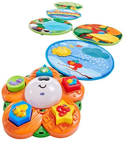 Chicco Tappeto Gioco Bambini Sentiero delle Stagioni, Percorso Sensoriale Elettronico e Gioco a Incastri con 5 Tappetini Morbidi e Fiore Centrale con Suoni e Luci Giochi Neonato e Bambini 9+ Mesi