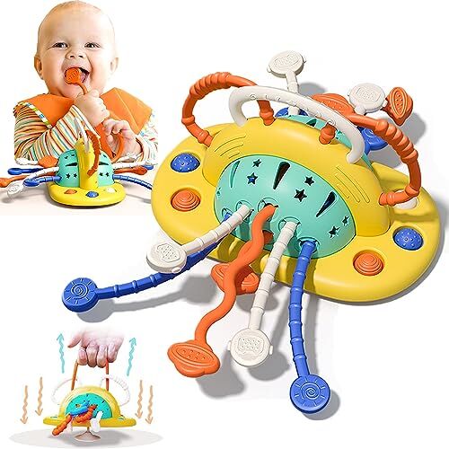 Felly Giochi Bambini 1 Anno, Giochi Montessori 1 Anno, Pop Push Bubbles & Pull Strings Giocattolo sensoriali, Giochi Neonato 6-9 Mesi, Giocattoli da Viaggio Bambina Regalo Bambino