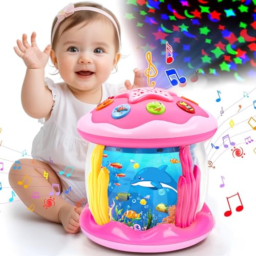 KALOISYHE Giochi Bambini 1 Anno Montessori Rotante Giocattolo ha Musica e Luci a LED, Giochi Neonato 6 9 12 18 Mesi Compleanno Regali Gioco per Bambino 1 2 3 Anno