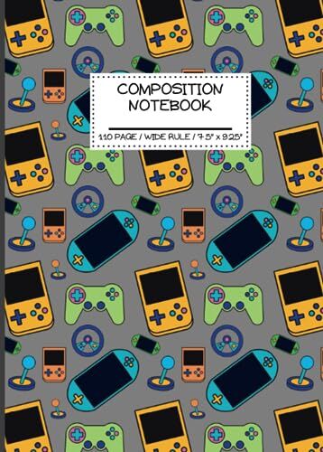 Princess Video Game Composition Notebook Wide Ruled: Kids Journal for School